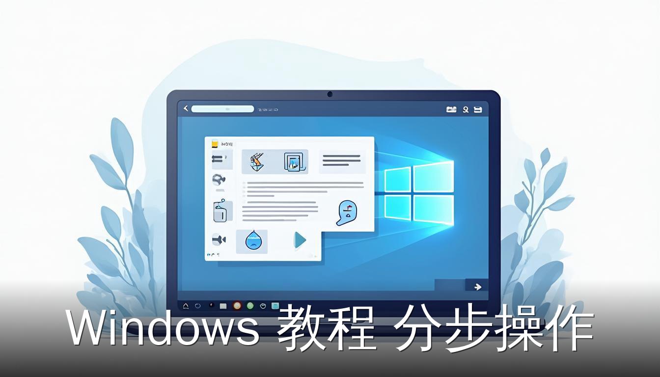 Windows 教程 分步操作 实用指南 封面图 展示设置界面与快捷键