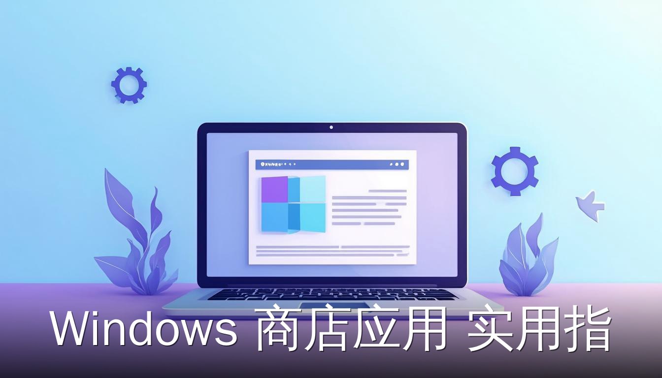 Windows 商店应用实用指南 封面图 展示电脑与商店界面